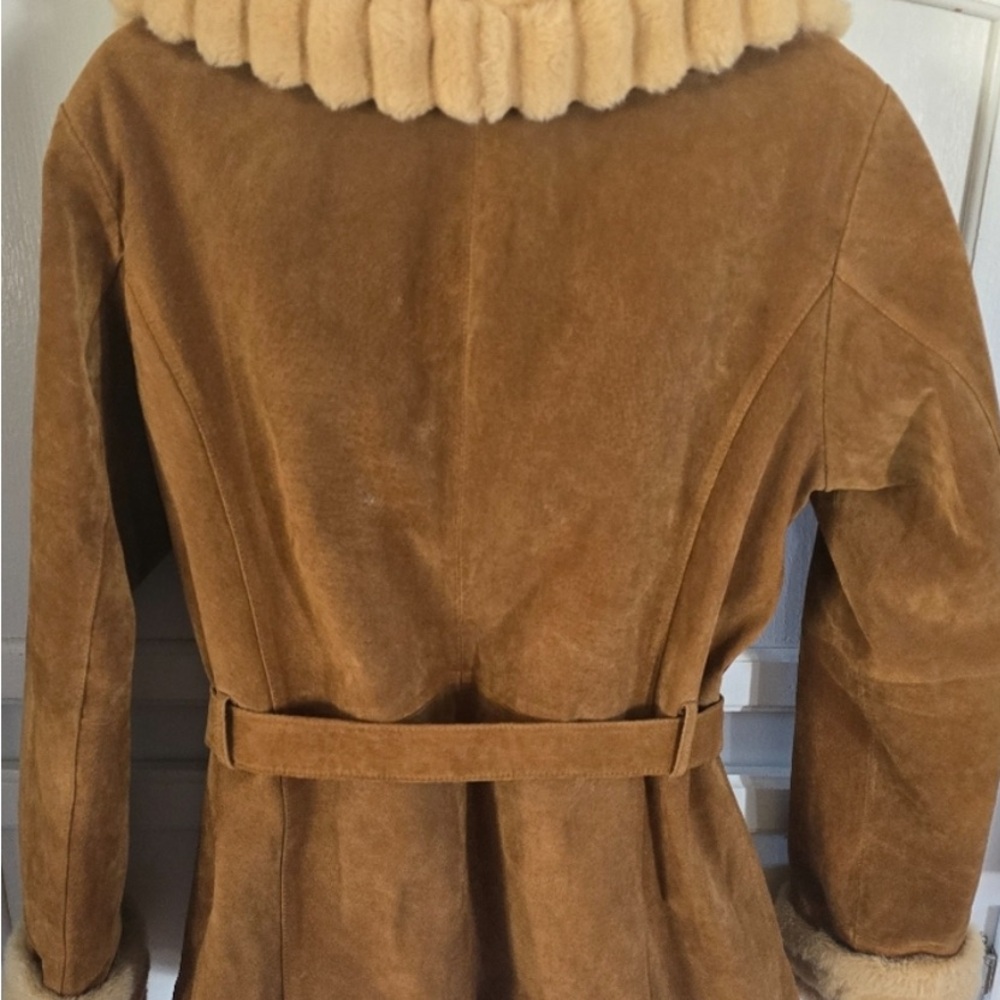 Women’s suede and shearling coat, size large